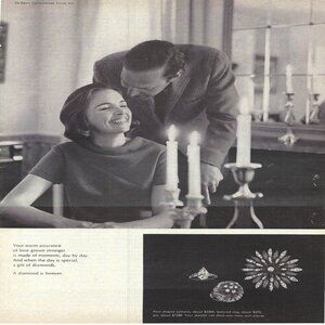 1967 De Beers Consolidated Mines Diamonds Ring Pin Solitaire Vtg Print Ad/Poster